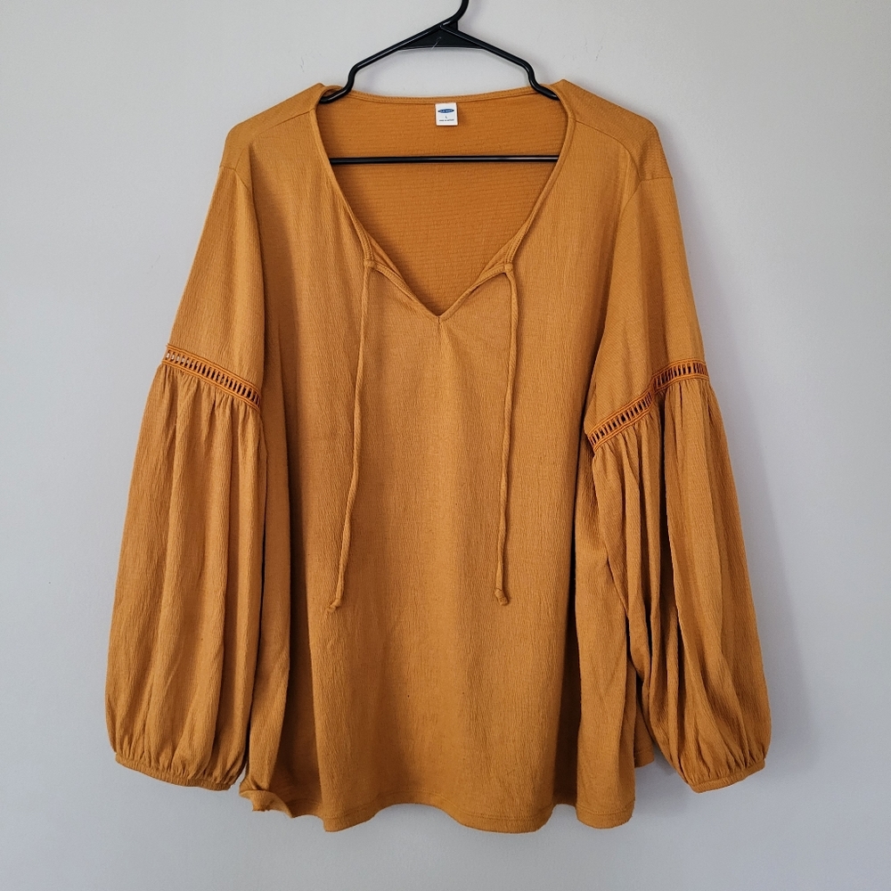 Old Navy Golden Yellow Boho Blouse Large